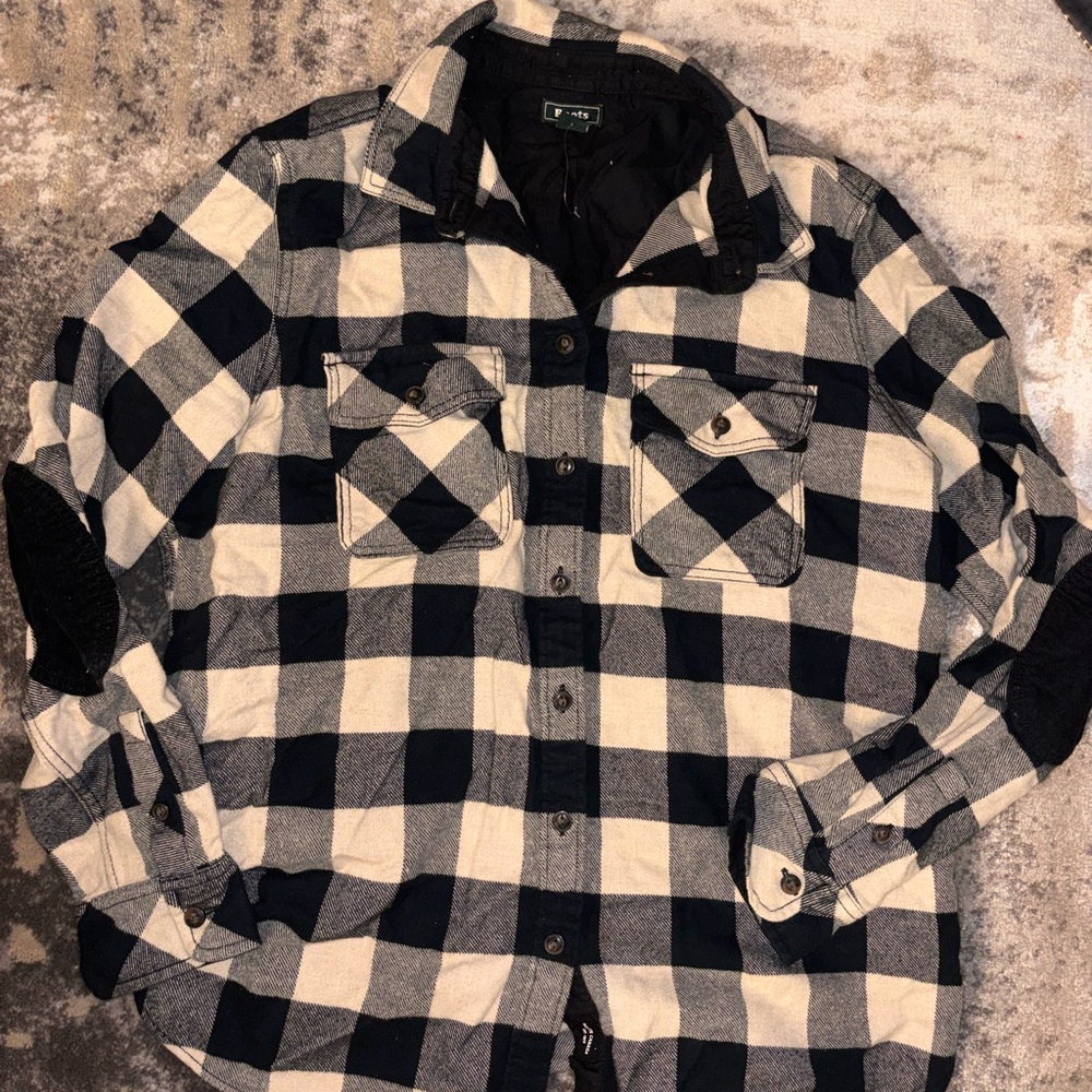 Roots Black and White Plaid Button Down Shirt